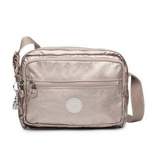 Kipling Metallic Taupe Champagne Gold Shoulder Bag
